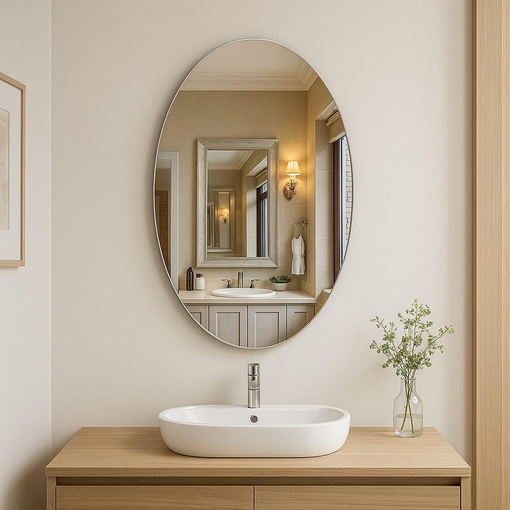 Peel and stick unbreakable mirror